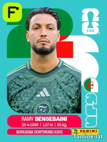 Ramy Bensebaini #ALG3 — Lámina Panini FIFA World Cup 2026