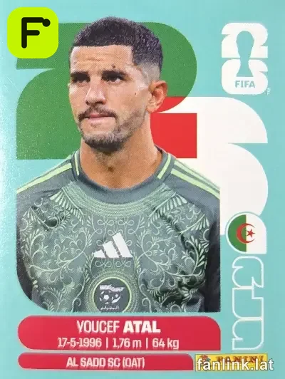 Youcef Atal #ALG4 — Lámina Panini FIFA World Cup 2026