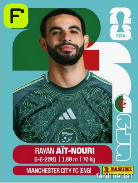 Rayan Aït-Nouri #ALG5 — Lámina Panini FIFA World Cup 2026