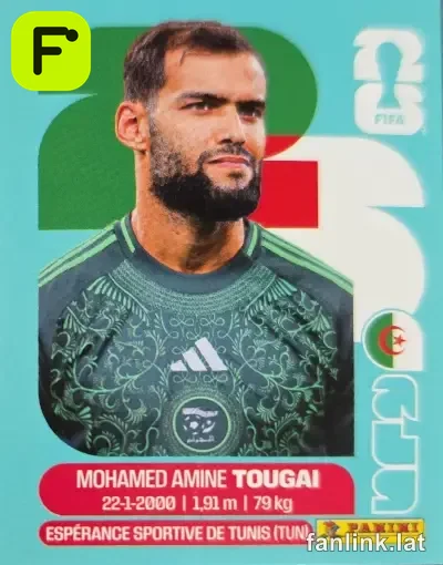 Mohamed Amine Tougai #ALG6 — Lámina Panini FIFA World Cup 2026