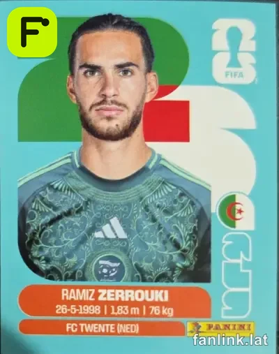 Ramiz Zerrouki #ALG11 — Lámina Panini FIFA World Cup 2026