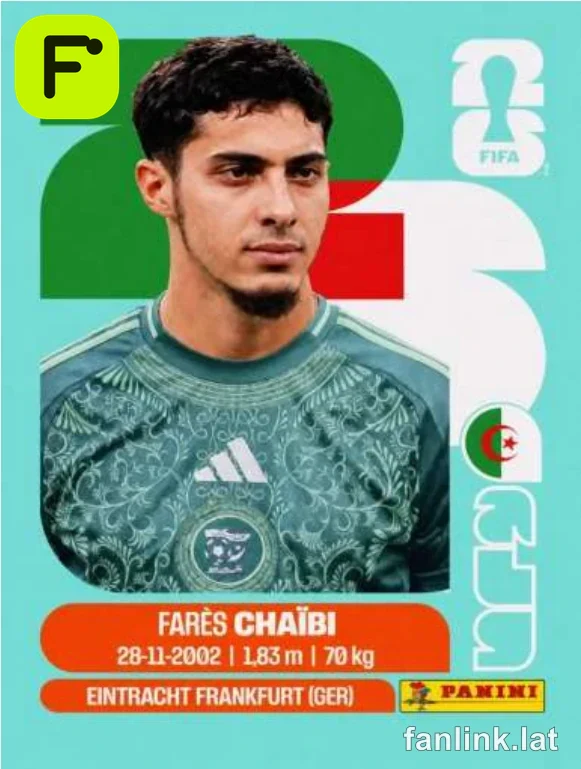 Farés Chaibi #ALG14 — Lámina Panini FIFA World Cup 2026