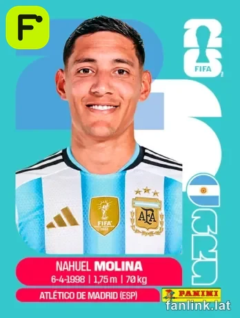 Nahuel Molina #ARG3 — Lámina Panini FIFA World Cup 2026