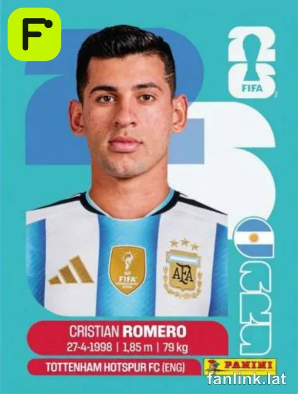 Cristian Romero #ARG4 — Lámina Panini FIFA World Cup 2026