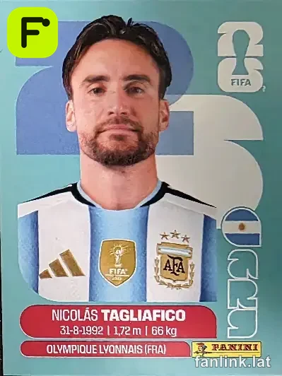 Nicolas Tagliafico #ARG6 — Lámina Panini FIFA World Cup 2026