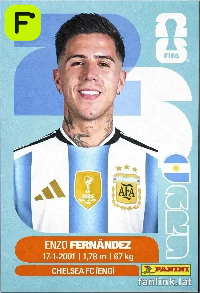 Enzo Fernandez #ARG8 — Lámina Panini FIFA World Cup 2026