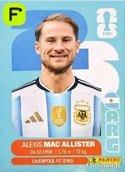 Alexis Mac Allister #ARG9 — Lámina Panini FIFA World Cup 2026
