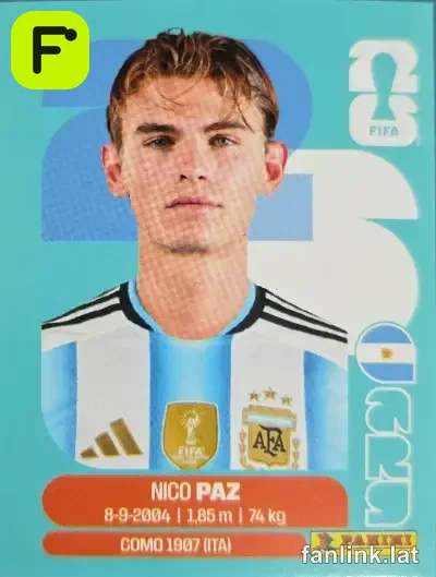 Nico Paz #ARG14 — Lámina Panini FIFA World Cup 2026