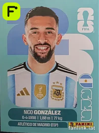 Nico Gonzalez #ARG16 — Lámina Panini FIFA World Cup 2026