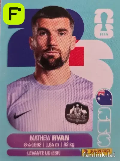 Mathew Ryan #AUS2 — Lámina Panini FIFA World Cup 2026