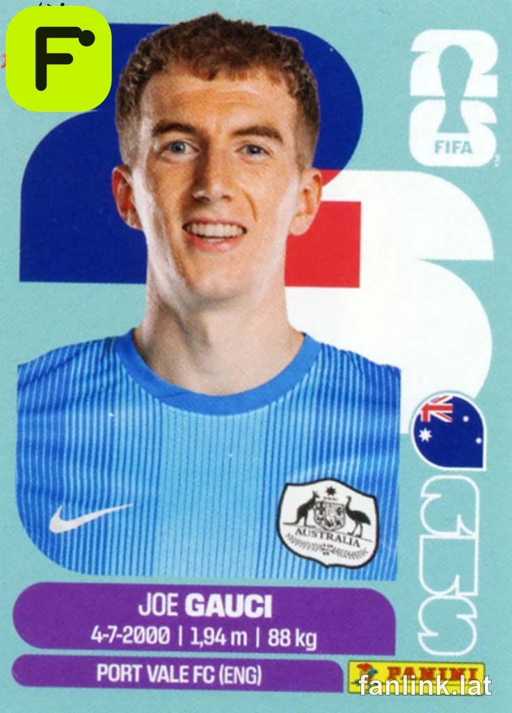Joe Gauci #AUS3 — Lámina Panini FIFA World Cup 2026