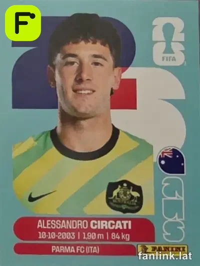 Alessandro Circati #AUS5 — Lámina Panini FIFA World Cup 2026