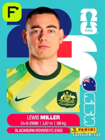 Lewis Miller #AUS9 — Lámina Panini FIFA World Cup 2026