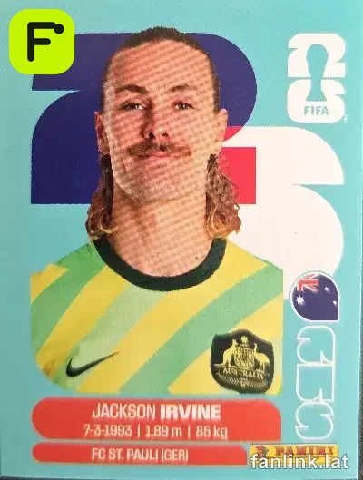 Jackson Irvine #AUS11 — Lámina Panini FIFA World Cup 2026