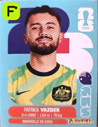 Patrick Yazbek #AUS16 — Lámina Panini FIFA World Cup 2026