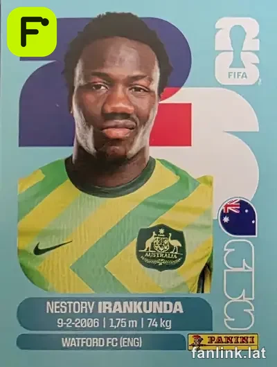 Nestory Irankunda #AUS19 — Lámina Panini FIFA World Cup 2026