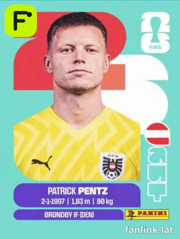 Patrick Pentz #AUT3 — Lámina Panini FIFA World Cup 2026