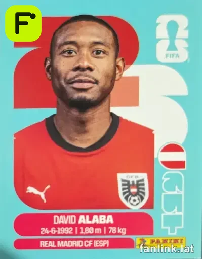 David Alaba #AUT4 — Lámina Panini FIFA World Cup 2026