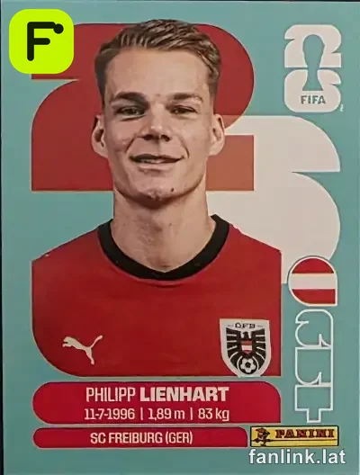 Philipp Lienhart #AUT6 — Lámina Panini FIFA World Cup 2026