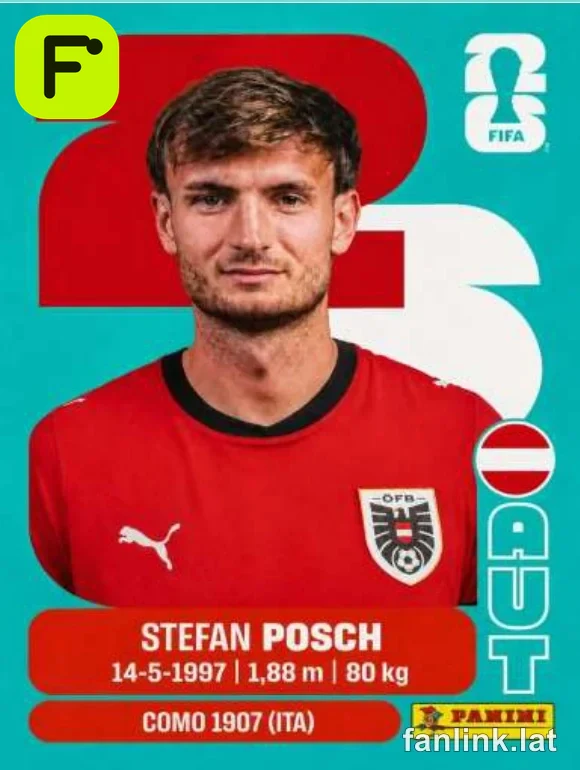 Stefan Posch #AUT7 — Lámina Panini FIFA World Cup 2026