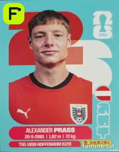 Alexander Prass #AUT9 — Lámina Panini FIFA World Cup 2026