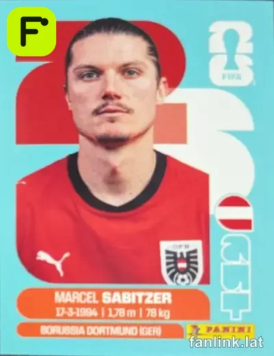 Marcel Sabitzer #AUT11 — Lámina Panini FIFA World Cup 2026