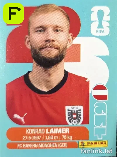 Konrad Laimer #AUT12 — Lámina Panini FIFA World Cup 2026