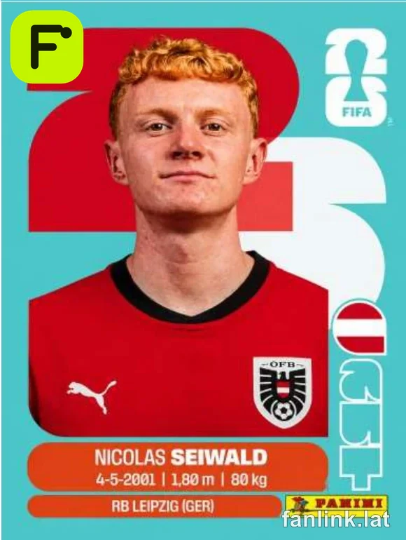Nicolas Seiwald #AUT15 — Lámina Panini FIFA World Cup 2026