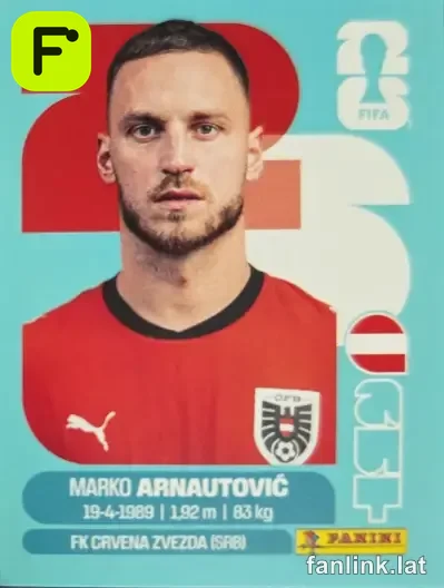 Marko Arnautovi? #AUT20 — Lámina Panini FIFA World Cup 2026