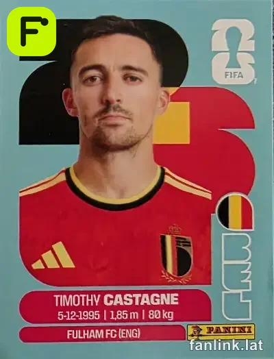 Timothy Castagne #BEL4 — Lámina Panini FIFA World Cup 2026