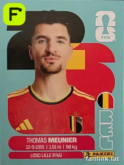 Thomas Meunier #BEL8 — Lámina Panini FIFA World Cup 2026