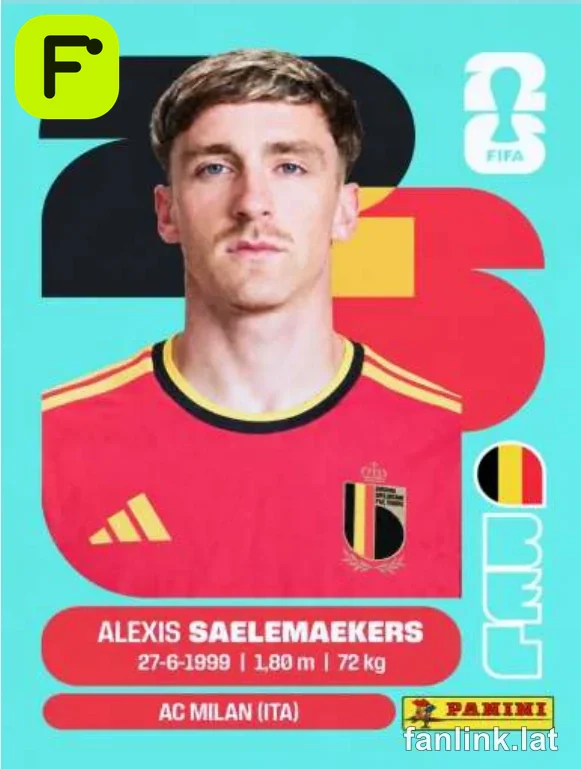 Alexis Saelemaekers #BEL12 — Lámina Panini FIFA World Cup 2026