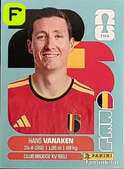 Hans Vanaken #BEL14 — Lámina Panini FIFA World Cup 2026