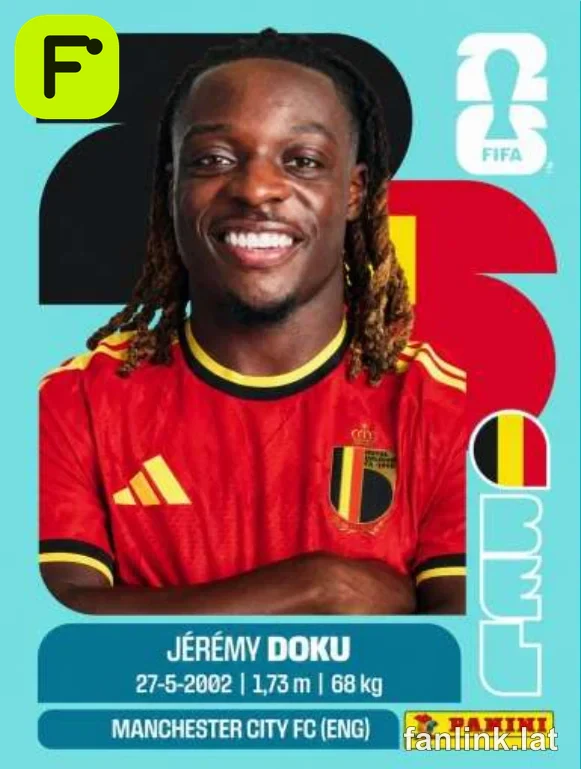 Jérémy Doku #BEL16 — Lámina Panini FIFA World Cup 2026