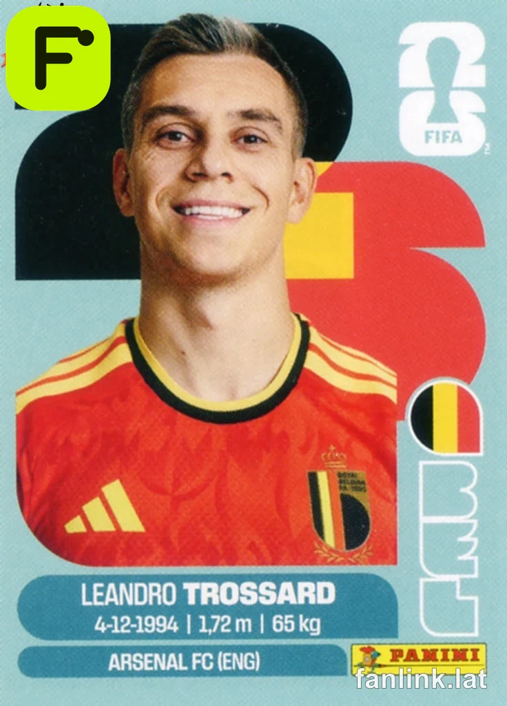 Leandro Trossard #BEL18 — Lámina Panini FIFA World Cup 2026