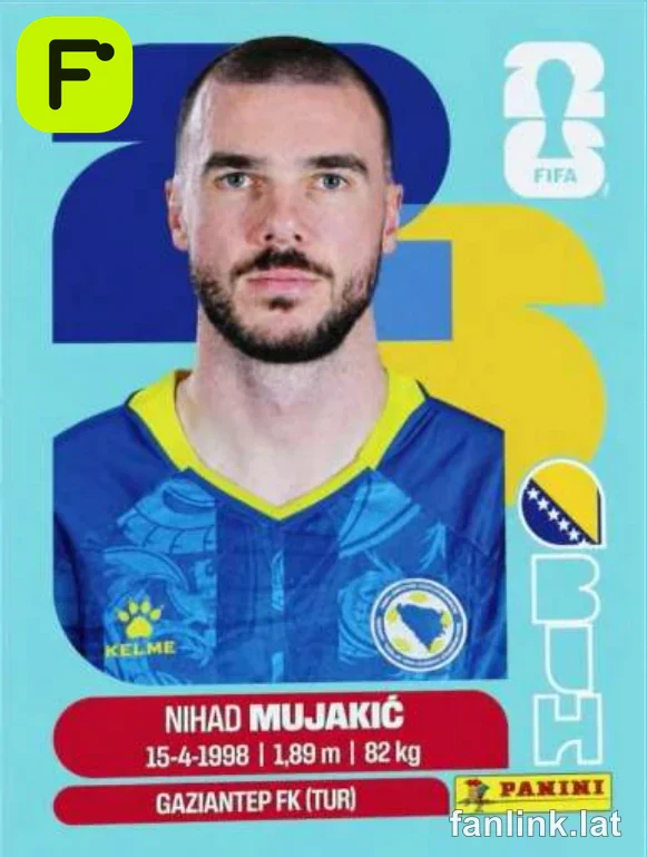 Nihad Mujakic #BIH6 — Lámina Panini FIFA World Cup 2026