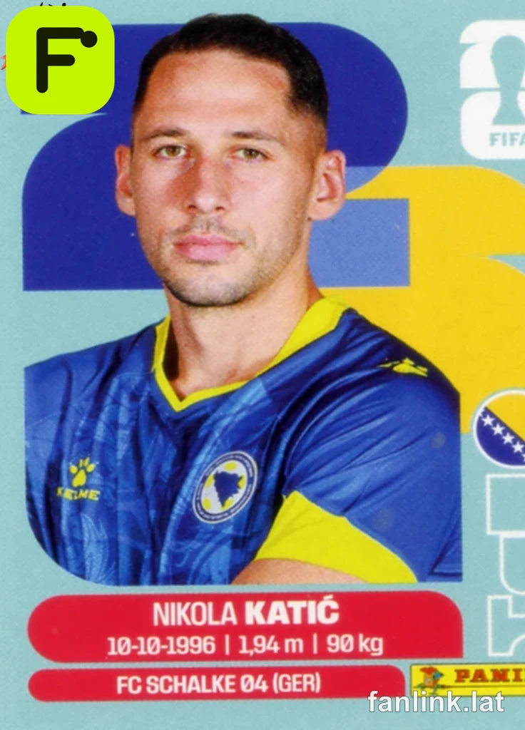 Nikola Katic #BIH7 — Lámina Panini FIFA World Cup 2026