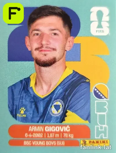 Armin Gigovic #BIH10 — Lámina Panini FIFA World Cup 2026