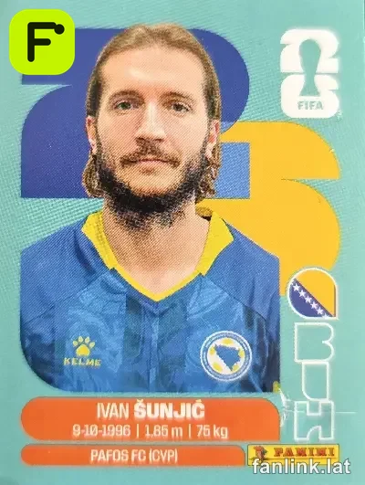 Ivan Sunjic #BIH11 — Lámina Panini FIFA World Cup 2026