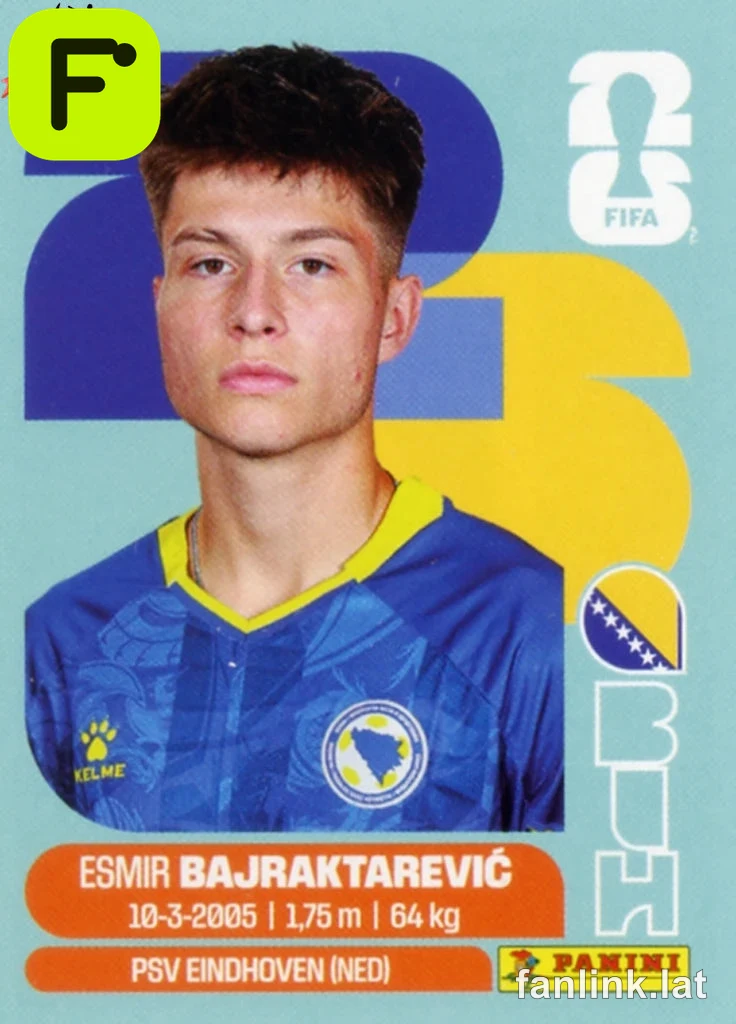 Esmir Bajraktarevic #BIH15 — Lámina Panini FIFA World Cup 2026