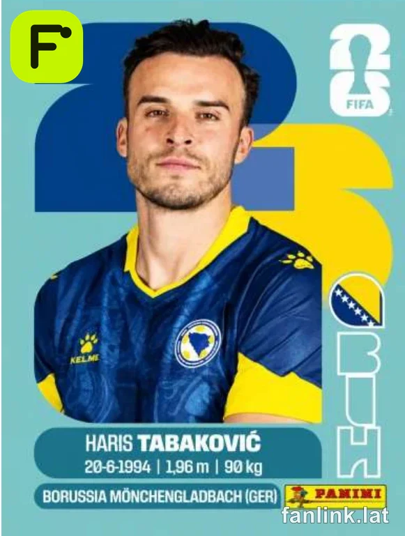 Haris Tabakovic #BIH20 — Lámina Panini FIFA World Cup 2026