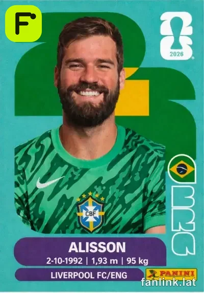 Alisson #BRA2 — Lámina Panini FIFA World Cup 2026