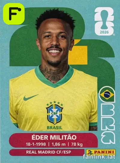 Éder Militão #BRA5 — Lámina Panini FIFA World Cup 2026