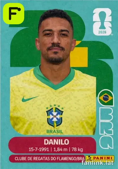 Danilo #BRA7 — Lámina Panini FIFA World Cup 2026