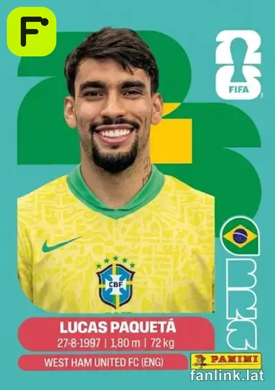 Lucas Paquetá #BRA9 — Lámina Panini FIFA World Cup 2026