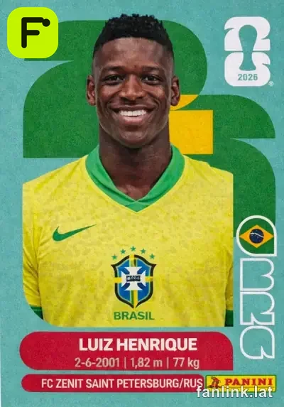 Luiz Henrique #BRA12 — Lámina Panini FIFA World Cup 2026