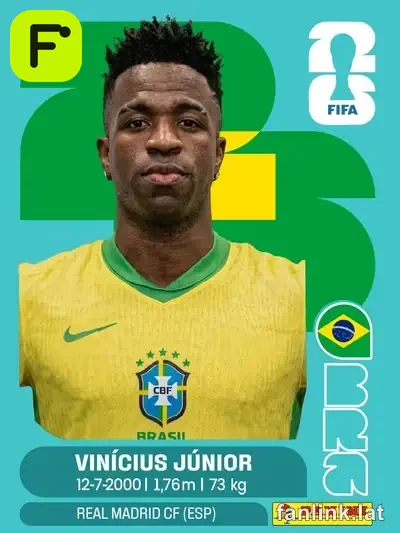 Vinicius Júnior #BRA14 — Lámina Panini FIFA World Cup 2026