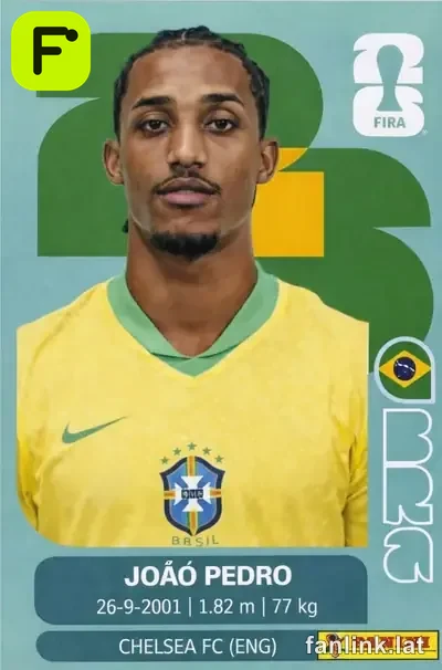 João Pedro #BRA16 — Lámina Panini FIFA World Cup 2026