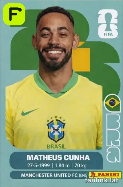 Matheus Cunha #BRA17 — Lámina Panini FIFA World Cup 2026