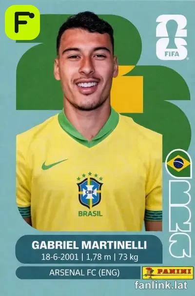 Gabriel Martinelli #BRA18 — Lámina Panini FIFA World Cup 2026
